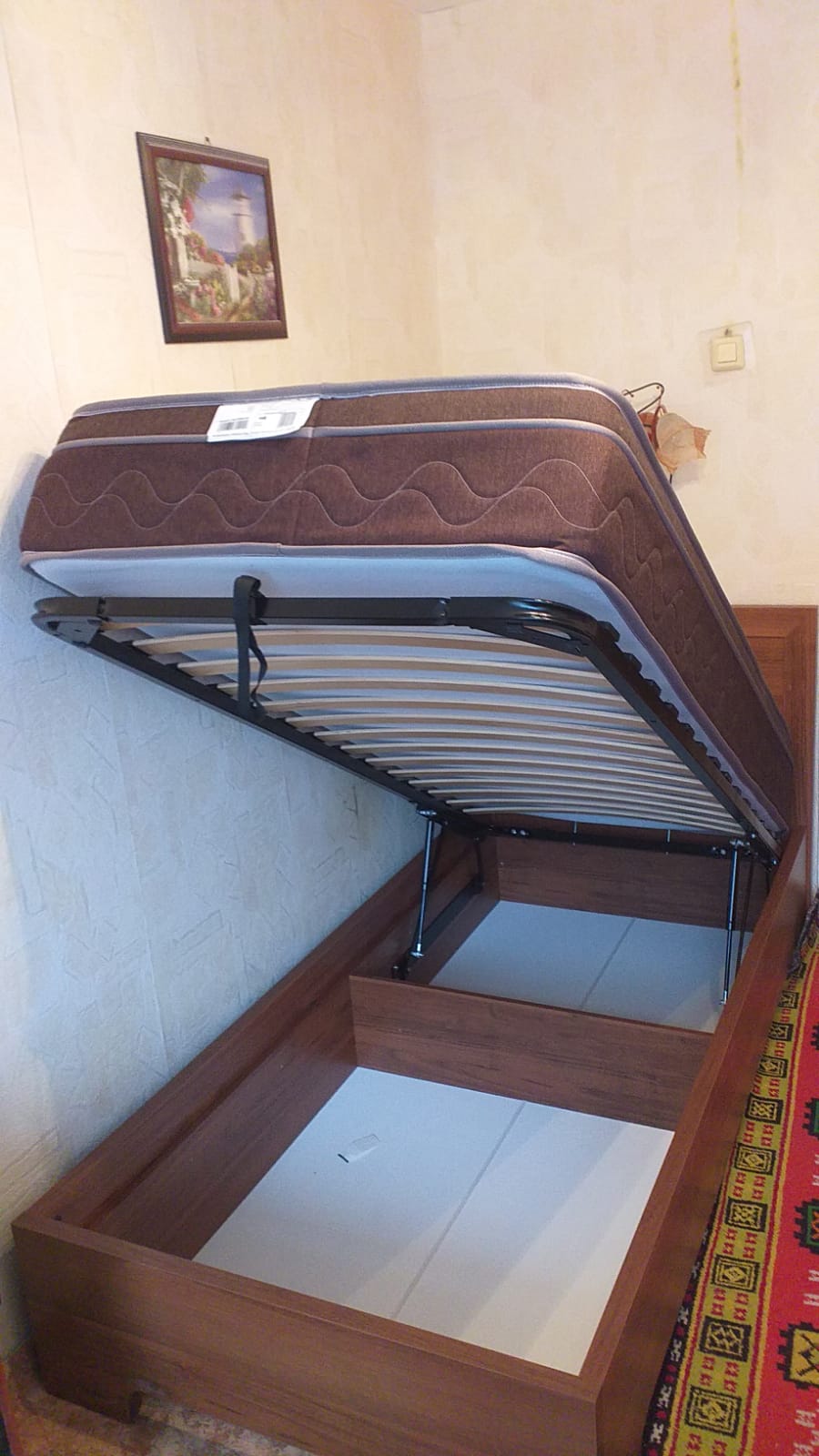 Односпальная кровать "Мальта" 90 х 200 с ортопедическим основанием цвет венге / punto 01