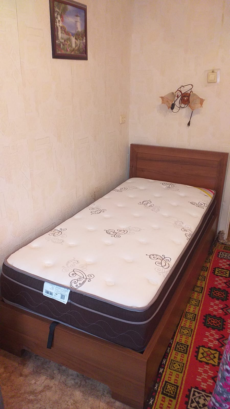 Полутораспальная кровать "Мальта" 120 х 200 с подъемным механизмом цвет девон / punto 06