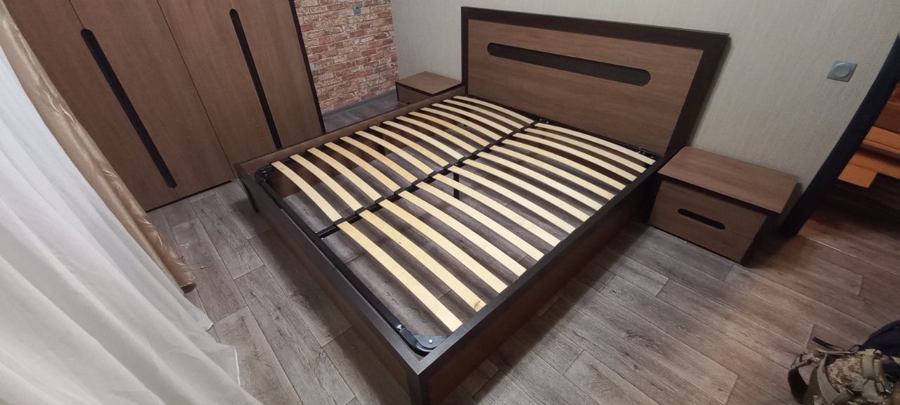 Двуспальная кровать "Альба" 160 х 200 с ортопедическим основанием цвет дуб сантана