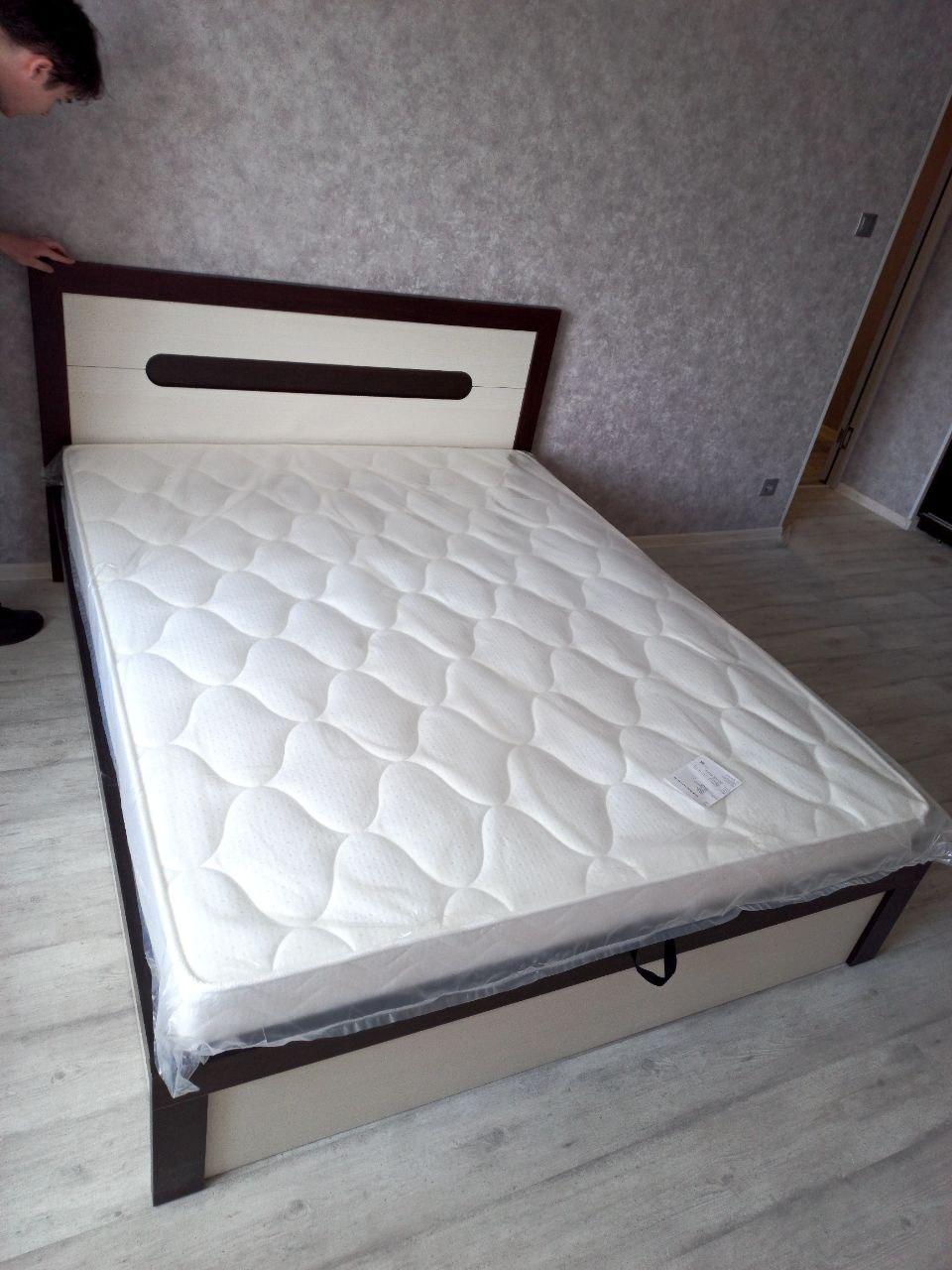 Двуспальная кровать "Альба" 160 х 190 с подъемным механизмом цвет бодега