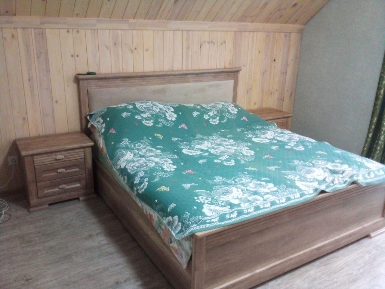 Двуспальная кровать "Верона" 140х200 с подъемным механизмом цвет каньон/ель умбра изножье высокое