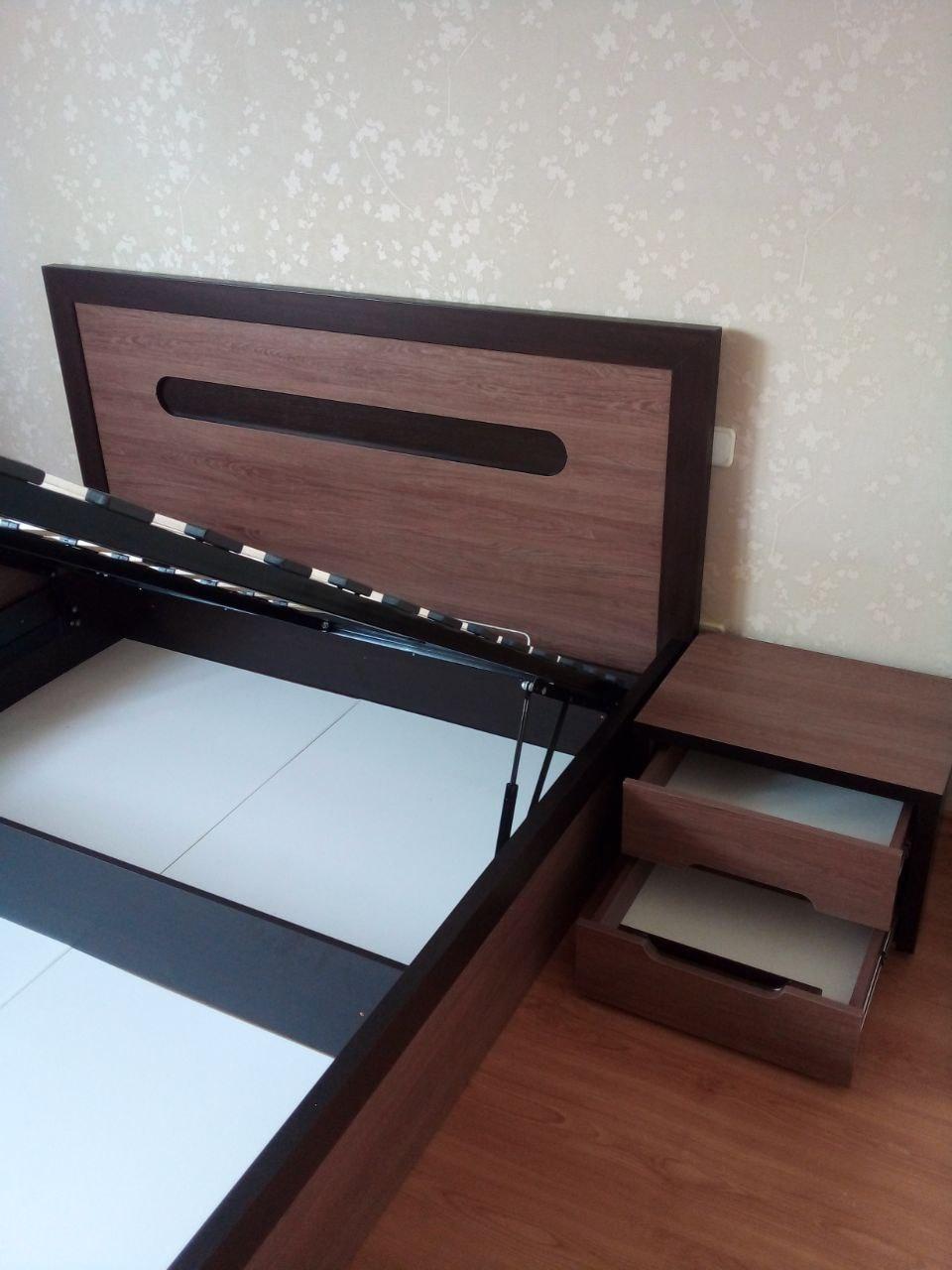 Двуспальная кровать "Альба" 180 х 190 с ортопедическим основанием цвет дуб сантана